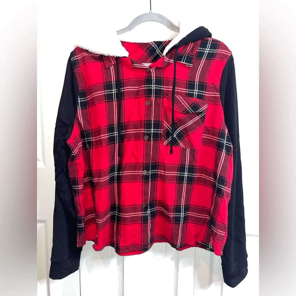 Black and Red hooded top